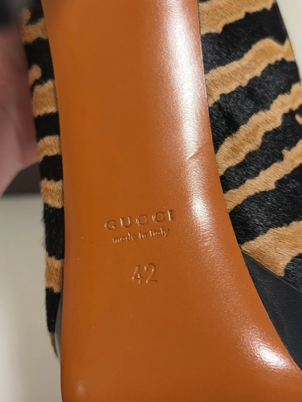 Gucci horsehair platform heels